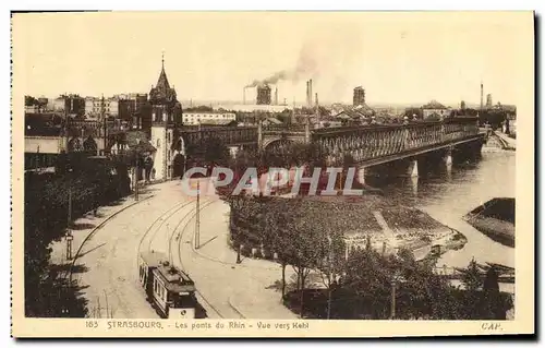 Ansichtskarte AK Strasbourg Les Ponts du Rhin Vue Vers Kehl