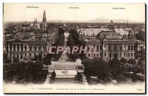 Cartes postales Strasbourg L Universite vue de la Place de la Republique