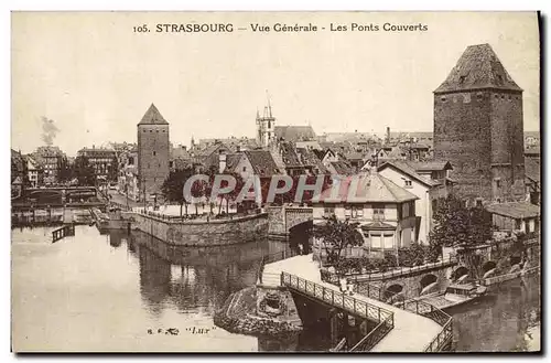 Cartes postales Strasbourg Vue Generale Les Ponte Couverts