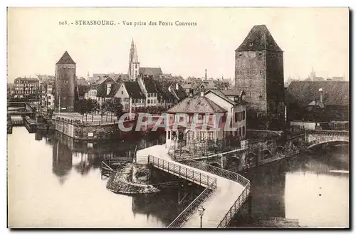 Ansichtskarte AK Strasbourg Vue Prise des Ponts Converts