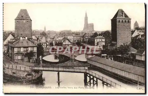 Ansichtskarte AK Strasbourg Les Vieilles Tours aux Ponts Couverts