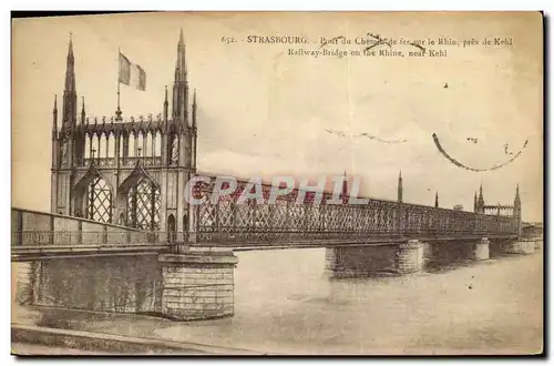 Cartes postales Strasbourg Pont du Cathedrale fer sur le Rhin pres de Hehl Railway Bridge on the Khine Near Kehl