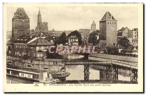 Ansichtskarte AK Strasbourg Les Vieilles Tours aux Ponts Couverts