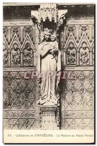 Cartes postales Cathedrale de Strasbourg La Madone du Grand Portail