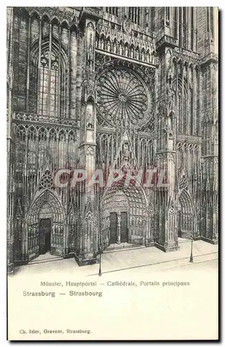 Ansichtskarte AK Strasbourg Cathedrale Portails Principaux