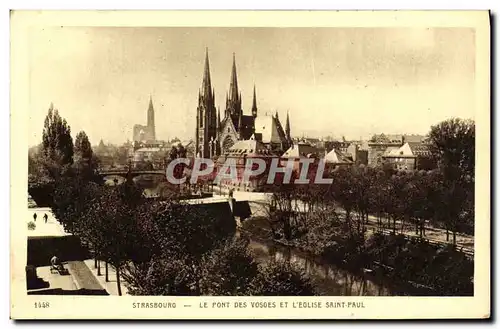 Ansichtskarte AK Strasbourg Le Pont Des Vosges Et L Eglise Saint Paul