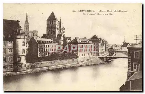 Cartes postales Strasbourg Eglise et Quai Saint Thomas