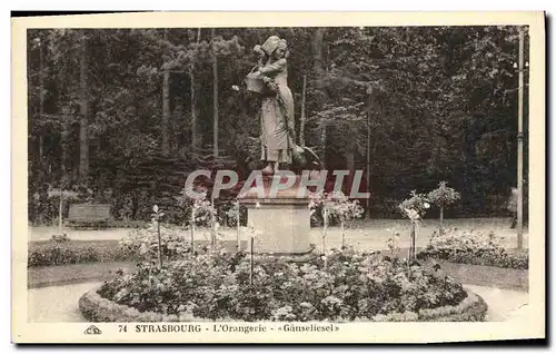 Ansichtskarte AK Strasbourg L Orangerie Alsace Lorraine Cigogne