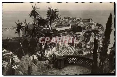 Cartes postales Monte Carlo Le Rocher de Monaco vu du Jardin Exotique