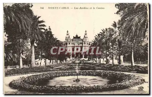 Cartes postales Monte Carlo Les Jardins et le Casino