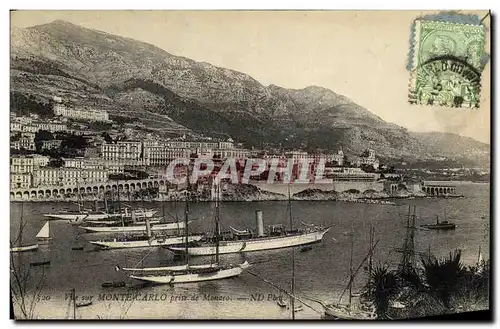 Cartes postales Monte Carlo prise de Monaco Bateaux