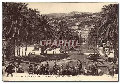 Cartes postales Monte Carlo Les Jardins pris du Casino