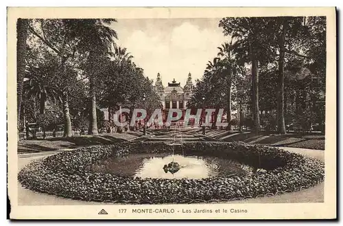 Cartes postales Monte Carlo Les Jardins et le Casino