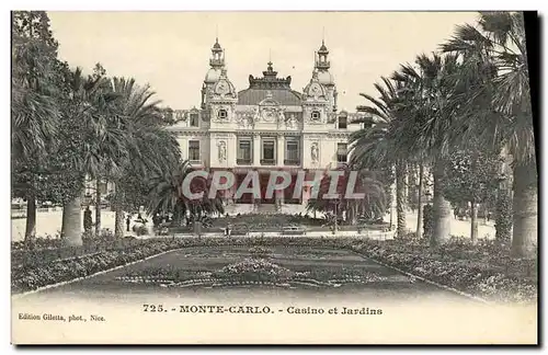 Cartes postales Monte Carlo Casino et Jardins