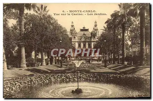 Cartes postales Monte Carlo Vue sur le Casino Les Jardins