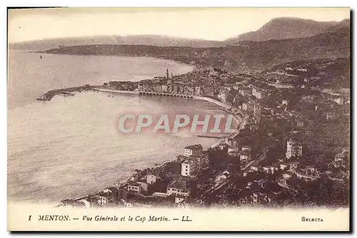 Cartes postales Menton Vu Generale et le Cap Martin
