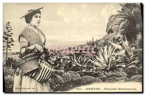 Cartes postales Menton Fleuriste Mentonnaise Femme Folklore