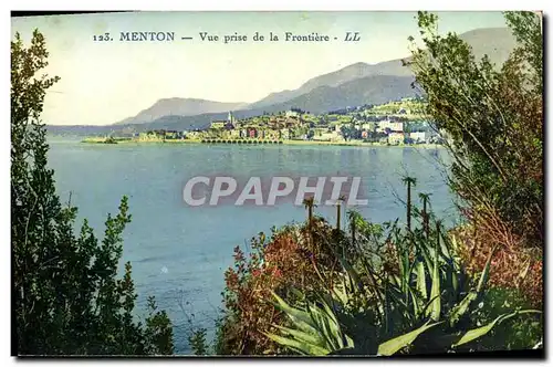 Cartes postales Menton Vue prise de la Frontiere