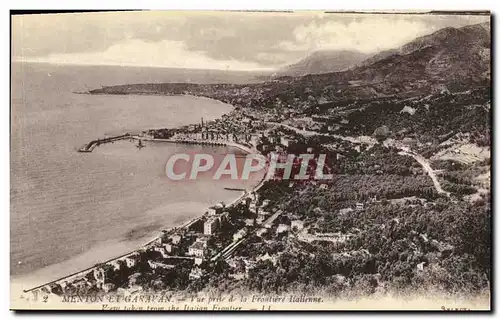 Cartes postales Menton et Garavan Vue prise de la frontiere italienne