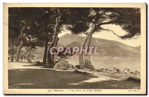 Cartes postales Menton Vue prise du Cap Martin