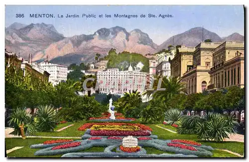 Ansichtskarte AK Menton Le Jardin Public et les Montagnes de Ste Agnes