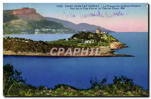 Cartes postales Saint Jean Cap Ferrat La Presqu ile de Saint Hospice Vue sur le Cap d ail et la Tete de Chien