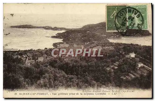 Cartes postales St Jean Cap Ferrat Vue generale prise de la moyenne Corniche