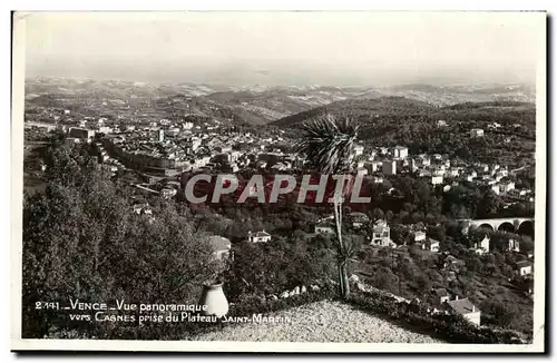 Cartes postales moderne Vence Vue Panoramique vers Cagnes prise du Plateau Saint Martin