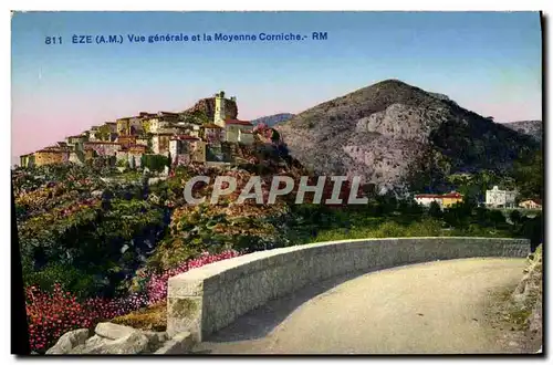 Cartes postales Eze Vue generale et la Moyenne Corniche