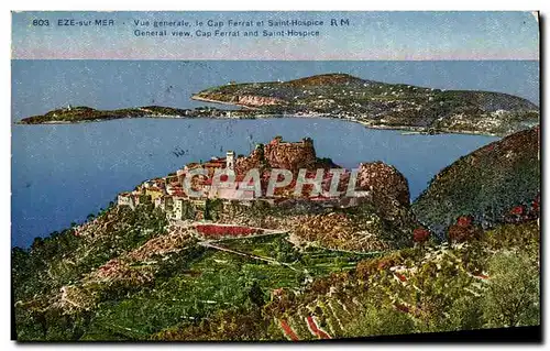 Cartes postales Eze sur Mer Vue generale le Cap Ferrat et Saint Hospice