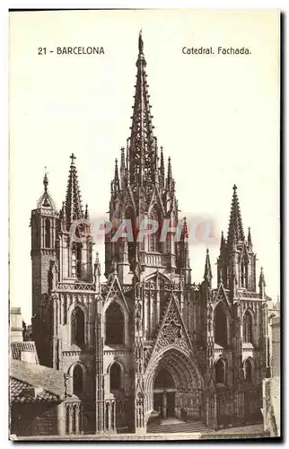 Ansichtskarte AK Barcelona Cathedral Fachada