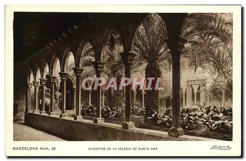 Ansichtskarte AK Barcelona Claustro de la Iglesia de Santa Ana