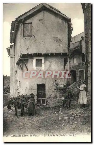 Cartes postales Cagnes La Rue de la Goulette Ane Mule