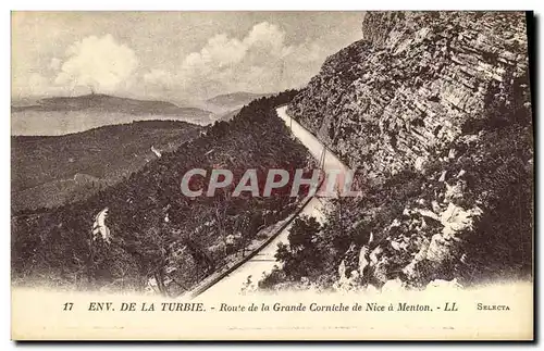 Cartes postales Env de La Turbie Route de la Grande Corniche de Nice a Menton