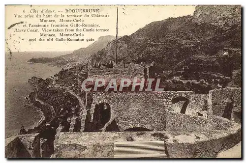 Cartes postales Cote d Azur Roquebrune Vue prise du haut de la terrasse du Chateau