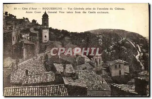 Cartes postales Cote d Azur Roquebrune Vue Generale prise de l enceinte du Chateau