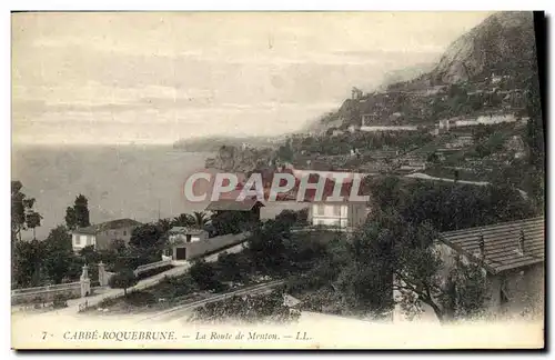 Cartes postales Cabbe Roquebrune La Route de Menton