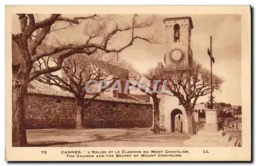 Cartes postales Cannes L Eglise et le Clocher du Mont Chevalier