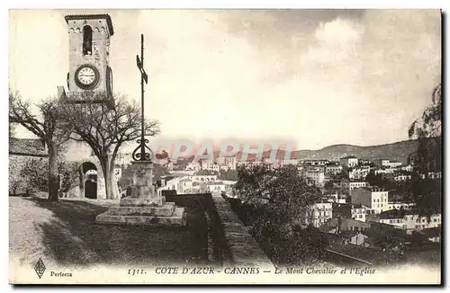 Cartes postales Cote D Azur Cannes Le Mont Chevalier et l Eglise