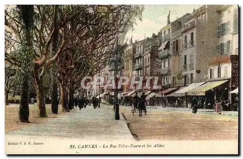 Ansichtskarte AK Cannes La Rue Felix Faure et les Allees