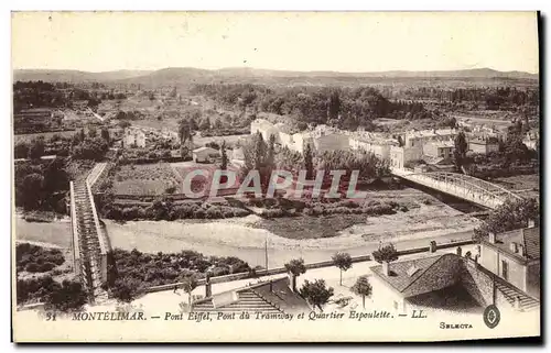 Ansichtskarte AK Montelimar Pont Eiffel Pont du Tramway et Quartier Espoulette