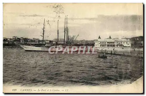 Cartes postales Cannes Le Port et le Casino Bateau