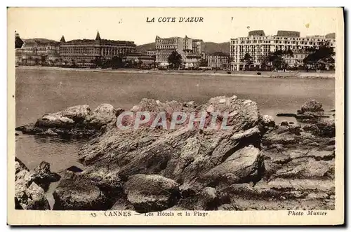 Cartes postales Cannes Les Hotels et la Plage