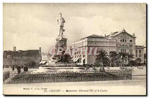 Ansichtskarte AK Cannes Monument Edouard VII et le Casino