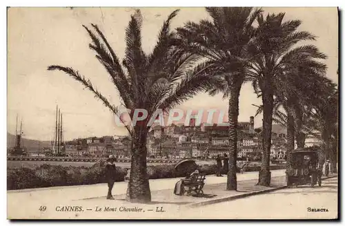 Cartes postales Cannes Le Mont Chevalier automobile