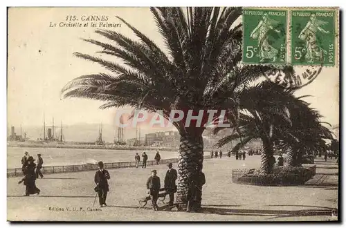 Cartes postales Cannes La Croisette et les Palmiers