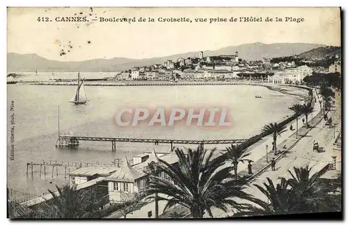 Cartes postales Cannes Boulevard de la Croisette Vue Prise de l Hotel de la Plage