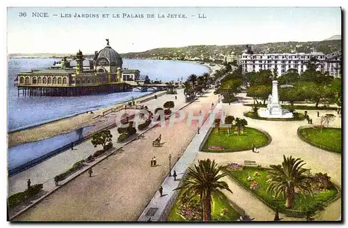 Ansichtskarte AK Nice Les Jardins Et Le Palais De La Jetee