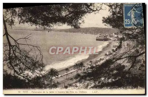Cartes postales Nice panorama de la jetee a travers les pins