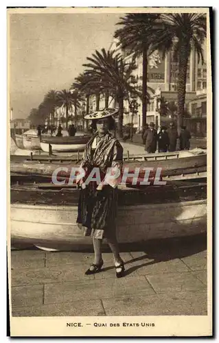 Cartes postales Nice Quai Des Etats Unis Femme Folklore